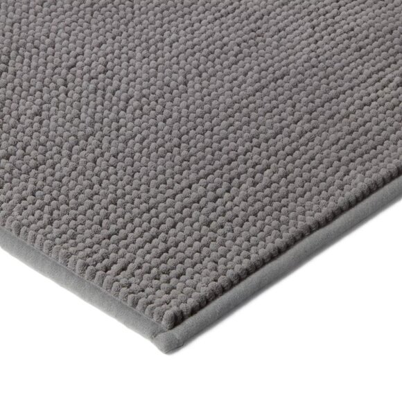Room Essentials Everyday Chenille Dark Gray Bath Runner Rug Mat 20" x 58" - Picture 4 of 8